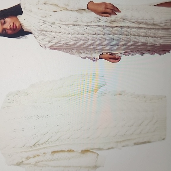 FARM RIO FRINGED CABLE KNIT  MIDI DRESS SIZE S - Picture 3 of 8